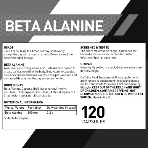Beta Alanine Capsules 120'S 2