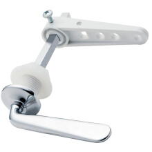 CL01 Toilet Cistern Lever Handle with Chrome Finish Victorian Era Style Universal Adjustable Replacement Bathroom Flush Kit in Silver WC Tank