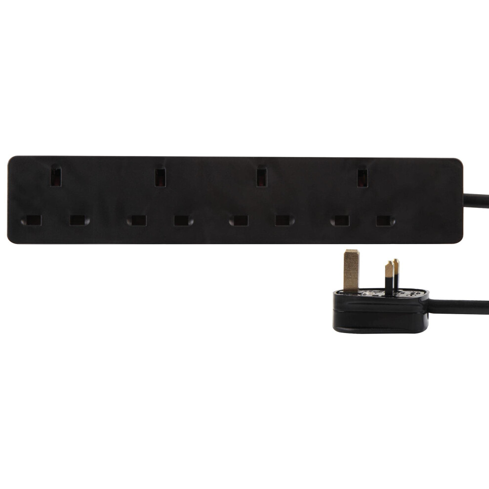 Pelb1410 4-Gang Extension Lead, 5M, Black 5051259252271