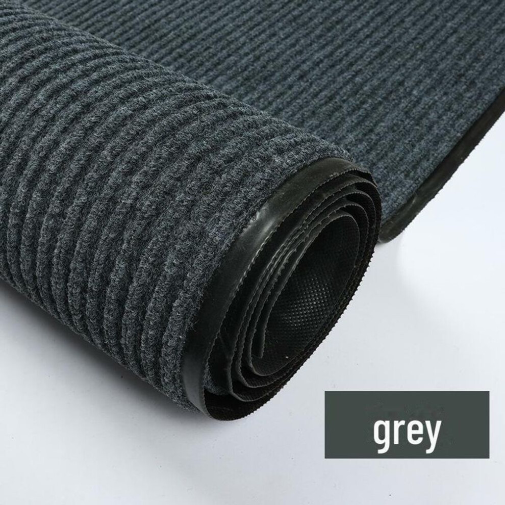 (gray, 0.9m Wide) Double-Striped PVC Entrance Mat - Non-Slip, Water-Absorbing Dust Removal Carpet for Home and Hotel