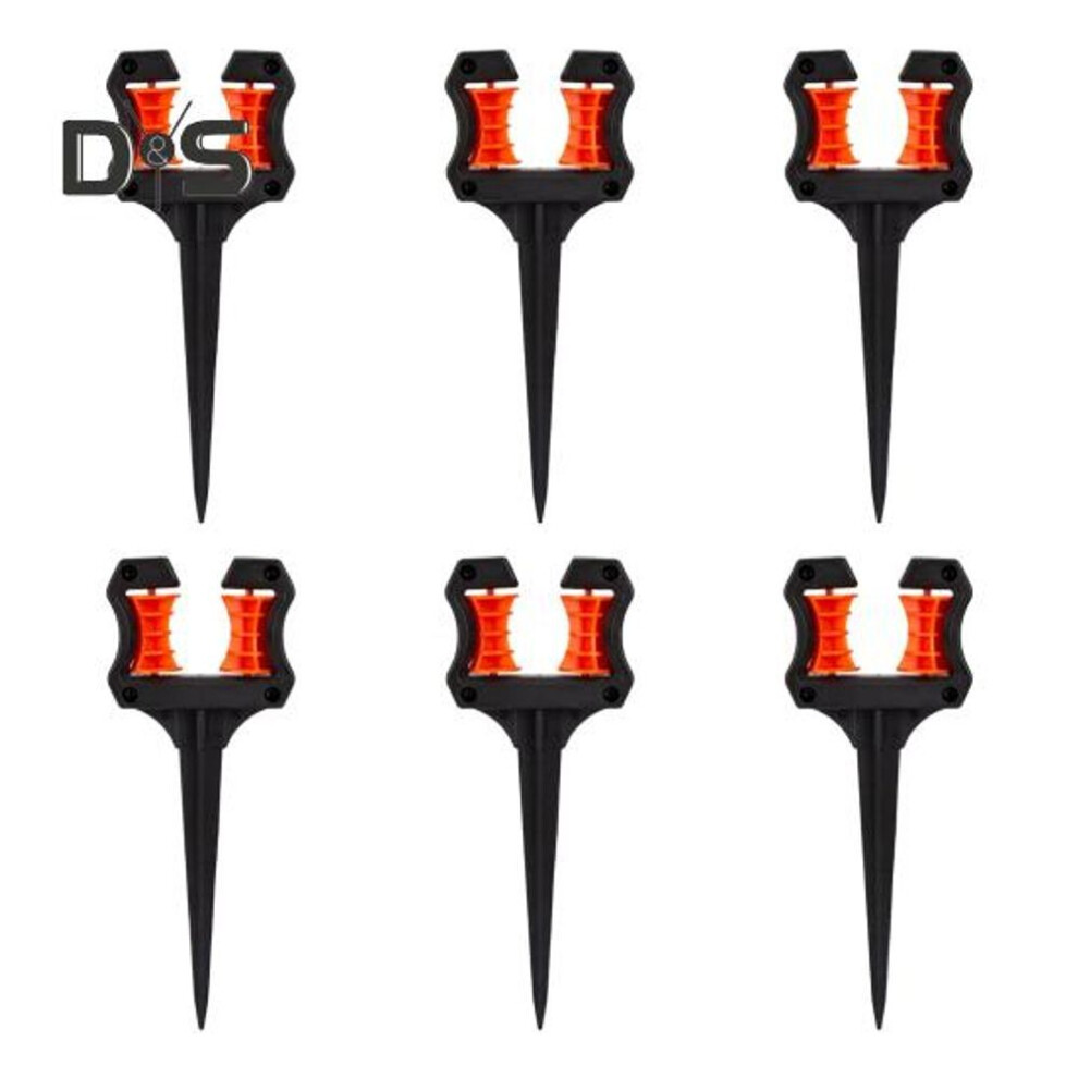(as the picture, 6pcs) Hose Guide Spike Hose Guide With Roller Precise Watering Hose Positioning Holder Water Pipe Guide Stake For Garden Yard Irrigation