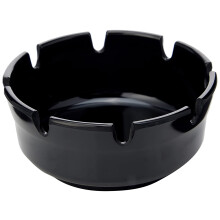 6 x Plastic Round Design Outdoor Ashtray 10 cm - Table Ashtrays for Cigarettes and Cigars Suitable for Home, Garden, Bar, Restaurant, Hotel - Black [6