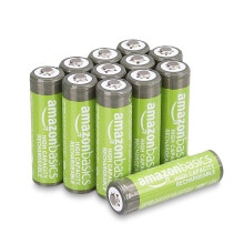 12-Pack Rechargeable AA NiMH High-Capacity Batteries, 2400 mAh, Recharge up to 400x Times, Pre-Charged