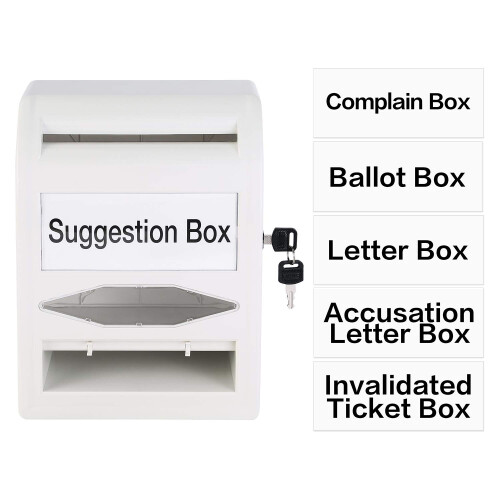 Amazon ABS Ballot Box With Lock and Key, Non-clear 2