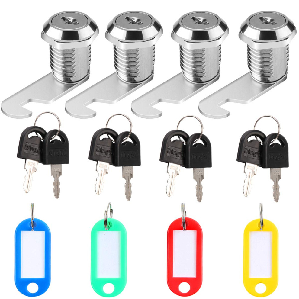 4Pack Cabinet Lock,20Mm Locker Lock. For Safety,Cam Lock Key Is Unique,With Key Tag Easy Identification. For Cupboards Mailboxes Locker Cabinets 797059478262