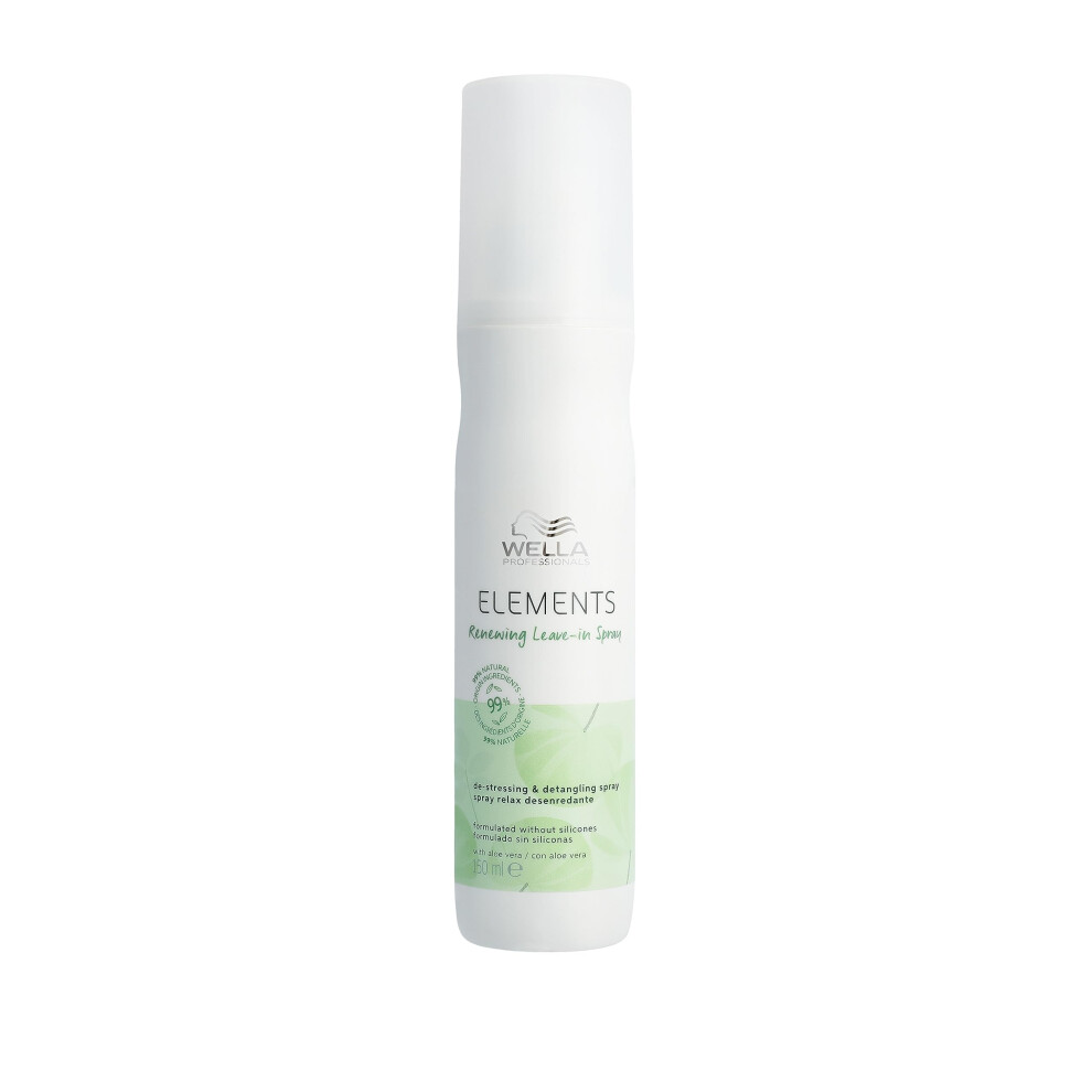 Wella Elements Renewing Leave-In Spray, Strenghtening Hair Spray For All Hair Types, With Aloe Vera & Vitamin E For Dyed Hair, Protects Against Hair
