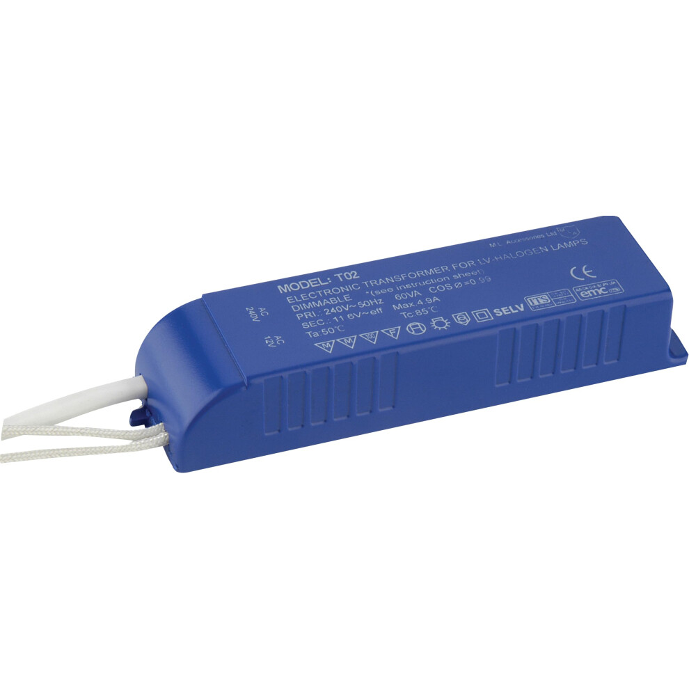 12V 20-60W Transformer, 60 W, Halogen Dimmable 5055559130772