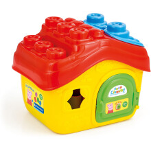 17657 Peppa Pig Bucket House, playset Clemmy Children 10 Months-Soft Building Blocks-Washable-Made in Italy, Multicoloured