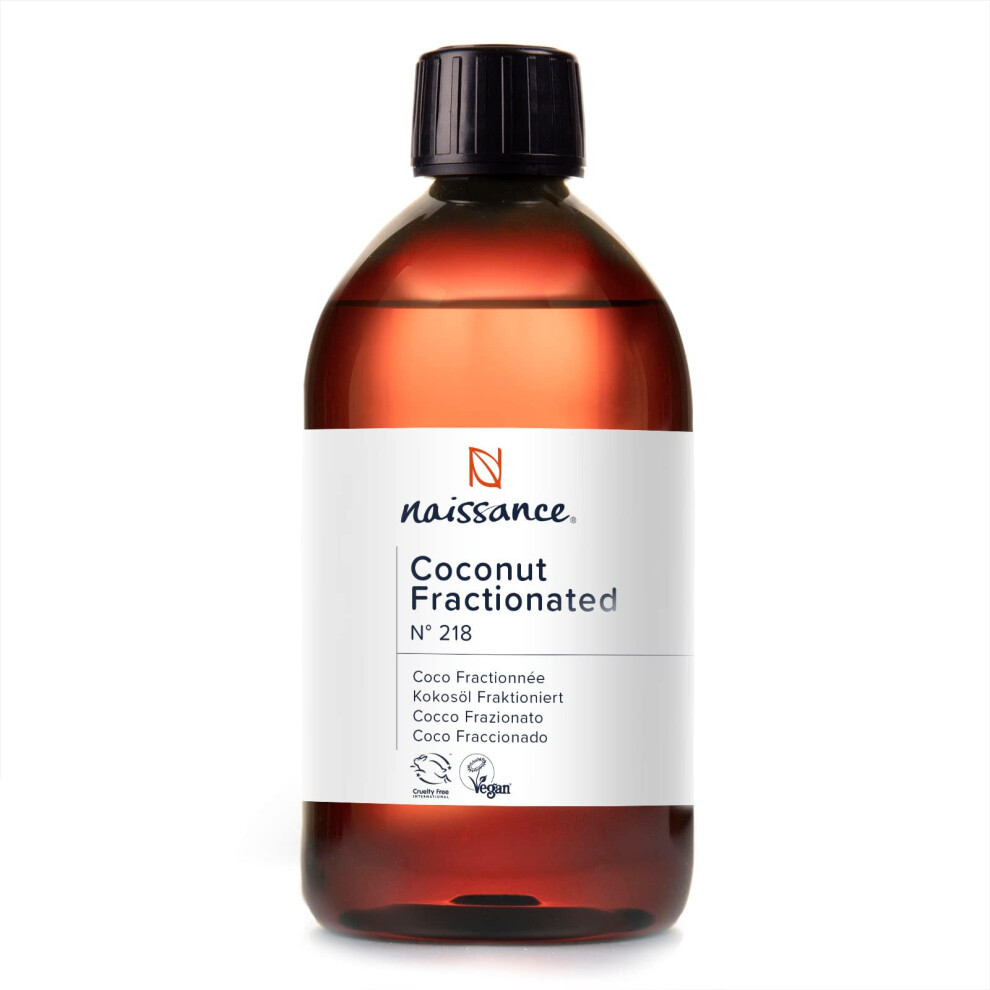 Naissance Liquid Fractionated Coconut Oil (No. 218) - 450Ml - Mct Oil For Skin, Hair, Lip Gloss, Diy Beauty Recipes, Aromatherapy, Massage, Cuticules