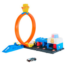 Hot Wheels giocattolo per auto set da pista per la stazione di polizia Super Playset con un ciclo regolabile per veicoli a gamba 1:64 per diversi mod