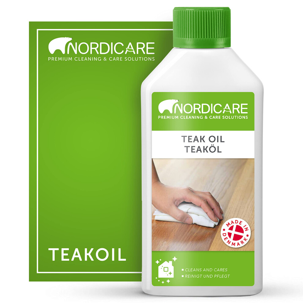 Teak Oil (525 Ml) - Wood Oil For The Entire Indoor Area - Revives The Original Color Of Wood - Premium Teak Oil Wood Care Oil With Stain Protection - 5709011205521