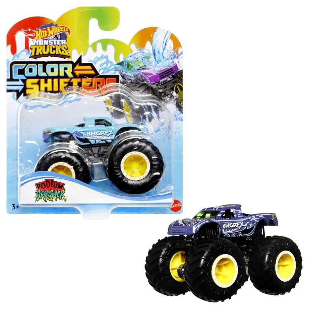 Hot Wheels Mattel Monster Trucks Color Changing Car Assorted Models, Multicolor (Hgx06)