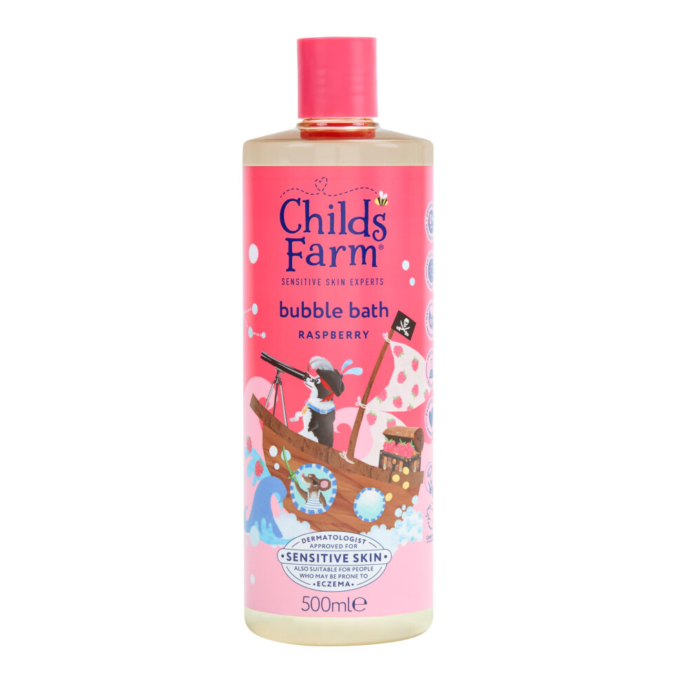 Kids Bubble Bath, Raspberry | Gently Cleanses & Soothes | Suitable for Dry, Sensitive Skin, 500ml