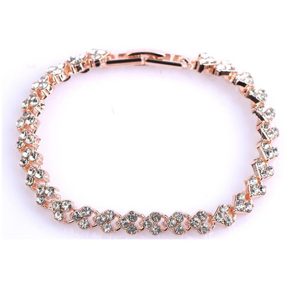 (rose gold) Magnetic Therapy Bracelet Beads Health Care Weight Loss Jewelry Women'S