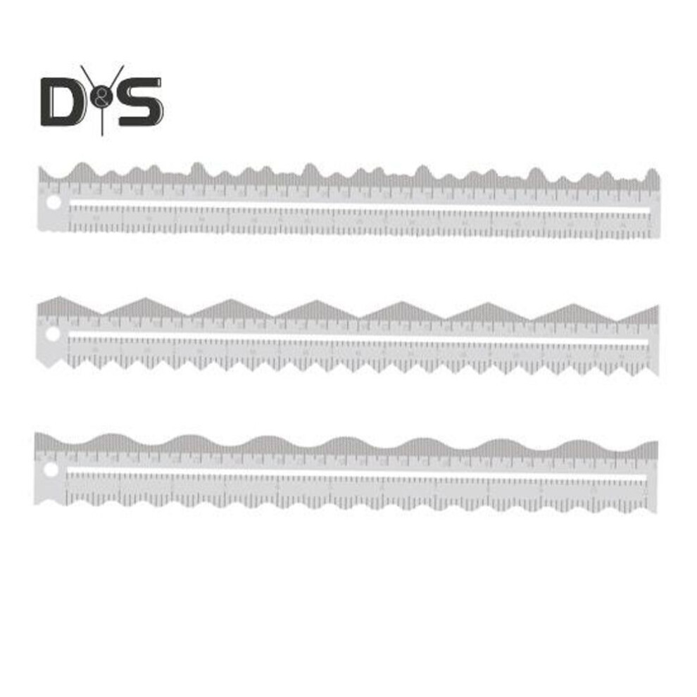 3pcs 11.81" Acrylic Paper Tearing Ruler Deckle Edge Ruler For Cutting Paper To Irregular Edge Wavy Edge Measuring Tool For Embossing Diy Scrapbooking