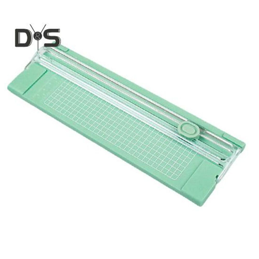 (green) Paper Trimmer with Precise Graduation Portable Accurate A4 Two-way Cutting Scrapbook Trimmer Easy Blade Replacement