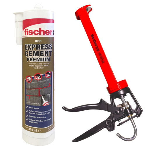 Fischer 570964 Express Cement Sand 310ml and KPM 3 Applicator Gun Bundle
