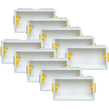 10x Pack Double 2-Gang 47mm Dry-Lining Back Box Electrical Wall Knockout Recessed Flush Mount Deep Pattress Dry Lining Partition Switches Sockets