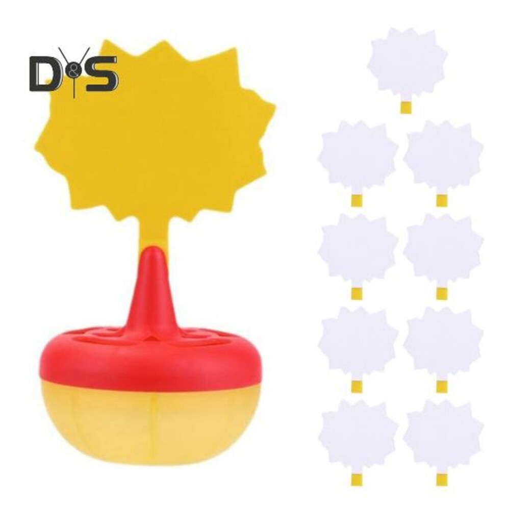 Sticky Fly Trap Board With Base Strong Adhesive Indoor Outdoor Restaurant Kitchen Small Flying Animals Capture Gnats Fruit Fly Catcher Device