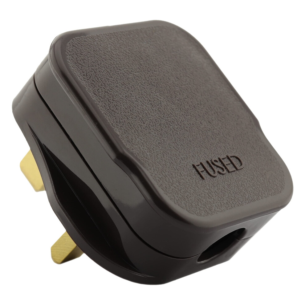 13 Amp Fused 3 Pin Uk Mains Plug In Vintage Period Style Bakelite Dark Brown Part Of The New Exalt V2.0 Brand. Standard Uk 230Volt 13Amp Wall Plug 5056350690045