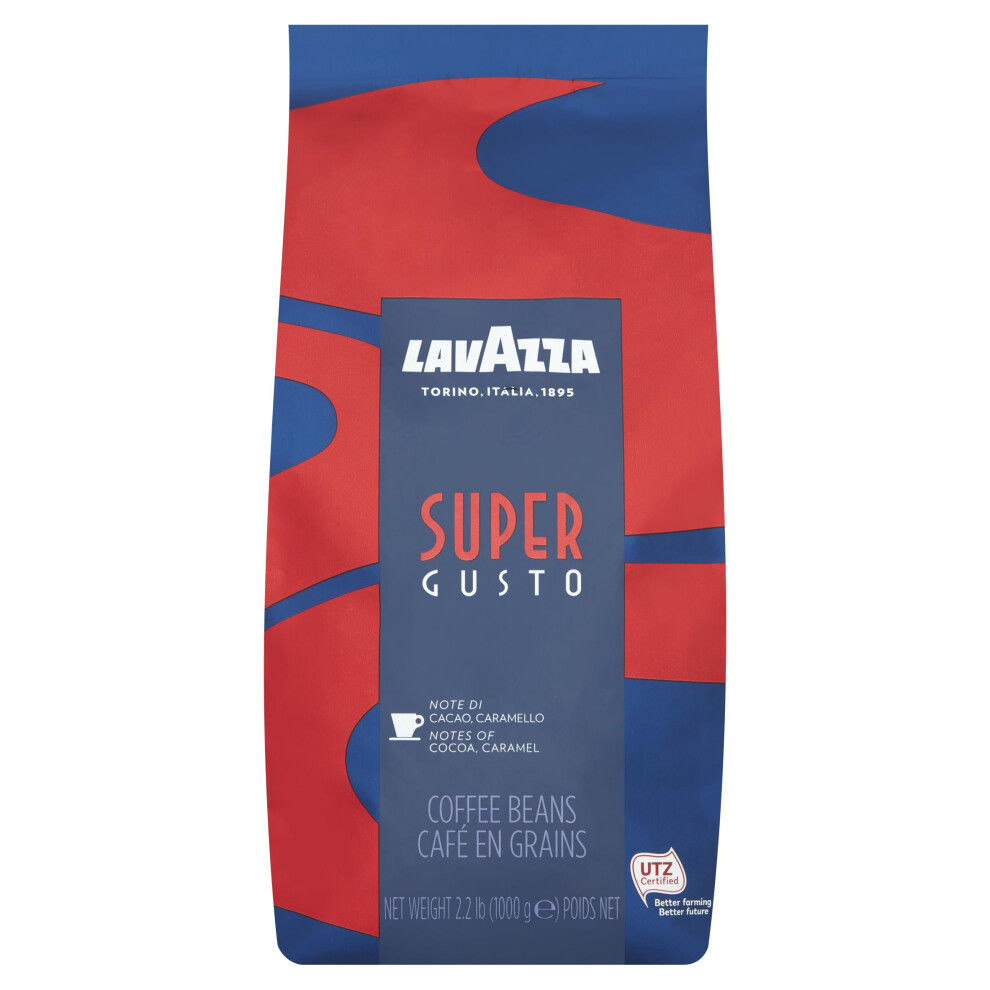 Lavazza Coffee Espresso Super Gusto, Whole Beans, 1000G