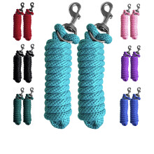 Pack of 2 Solid Poly Lead Rope for Horses & Livestock – 10 Foot Long and 5/8 inch Thick - Replaceable Bolt Snap - Soft, Broken in Feel (Turquoise)
