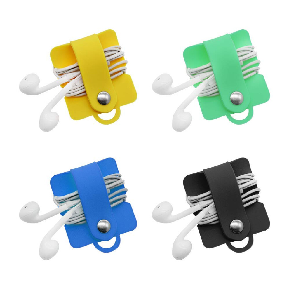 4 Pcs Headphones Cord Organiser Holder, Earbuds Straps Holder, Headset Wrap Winder And Cord Manager Cable Winder, Keep The Cords And Usb Cable Wires 6412792303780