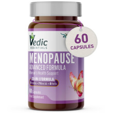 Vedic Menopause Support | 20 Vitamins, Minerals & Herbs Like Red Clover, Sage, Primrose, Flaxseed, Ginseng | Menopause, Perimenopause Supplement for