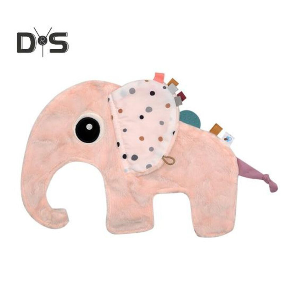 (pink) Elephant Snuggle Blanket for Babies And Toddlers Soothing Towel with Crinkle Sound Paper Soft Plush Fabric Comforting Companion for Playtime Bedtime