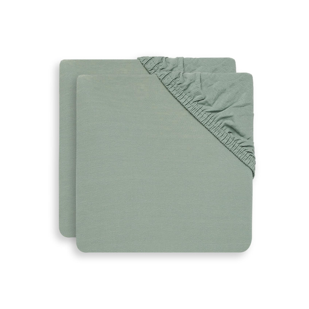 Jollein Jersey Fitted Sheet 60 X 120 Cm Ash Green Pack Of 2