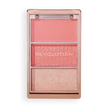Revolution, Blush Icon Palette, Cream & Pressed Powder Blusher, Highly Pigmented, Face Palette, Vegan & Cruelty-Free, 3 Shades, Authentic Peach