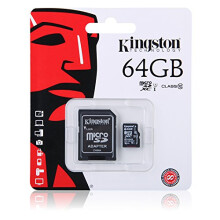 Original Kingston microSD SDHC Memory Card 64 GB for Samsung Galaxy A3 2016 A310 F, Memory Card for Phone