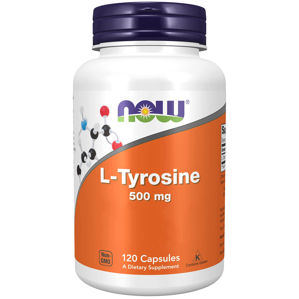 Now Foods, L-Tyrosine, 500Mg, 120 Capsules, Lab-Tested, Gluten Free, Soy Free, Non-Gmo