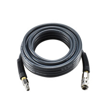 PVC Reinforced Air Compressor Hose Grey with 1/4" Europe Steel Quick Coupler and Plug Fittings, 10m Length