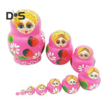 Russian Nesting Doll for Kids 10-Layer Wooden Matryoshka Doll Set Strawberry Girl Educational Nesting Dolls Toys Gift for Children