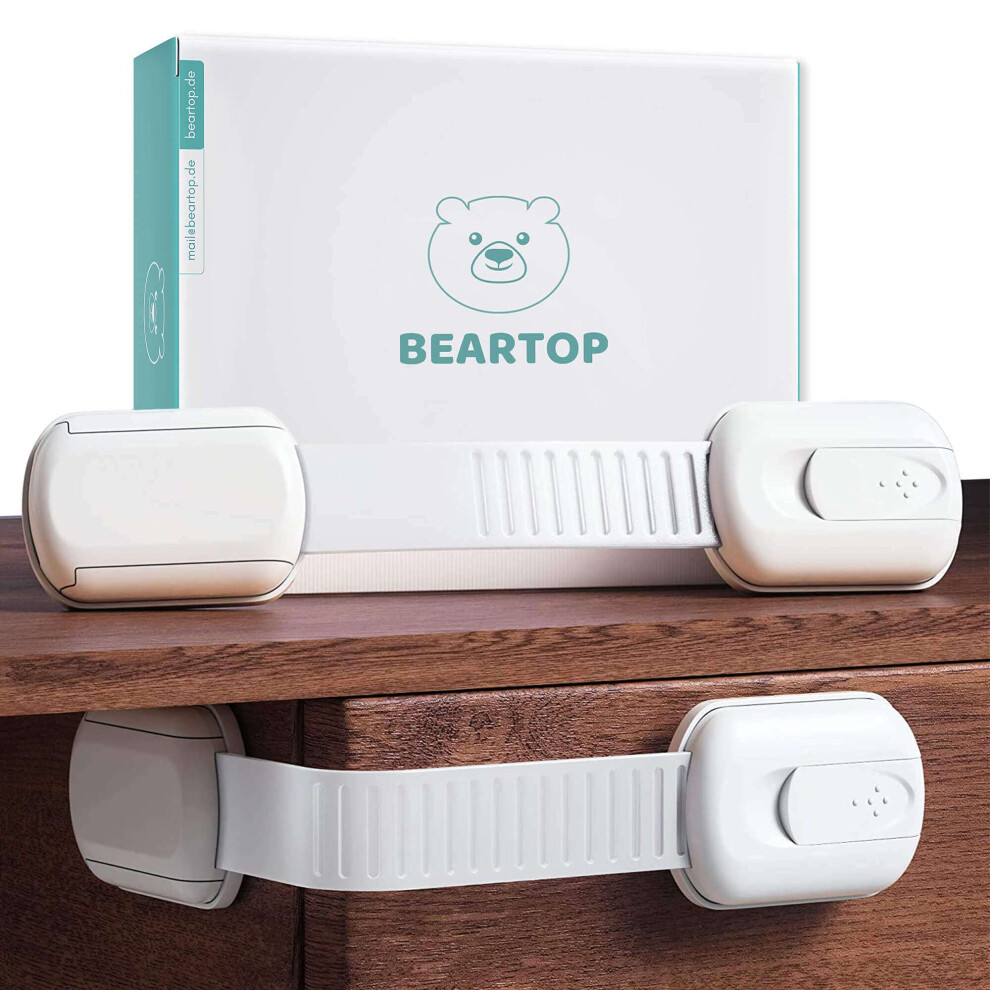 Premium Baby Drawer Lock | Strong Hold (>15Kg) | Tested For Harmful Substances** | Lock For Cupboards, Drawers Etc. | Child Safety Lock For Cupboard | Beartop