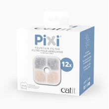 43723 PIXI Water Fountain Replacement Cartridges 12 Pack, Cotton, White