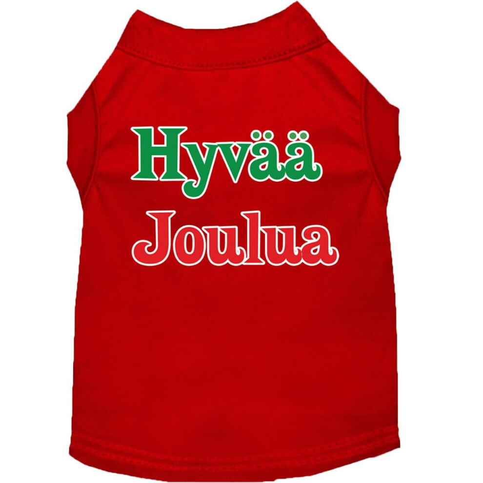 T-Shirt De No L S Rigraphi Pour Chien Hyvaa Joulua Rouge Xs (0-3 Lbs.)-image