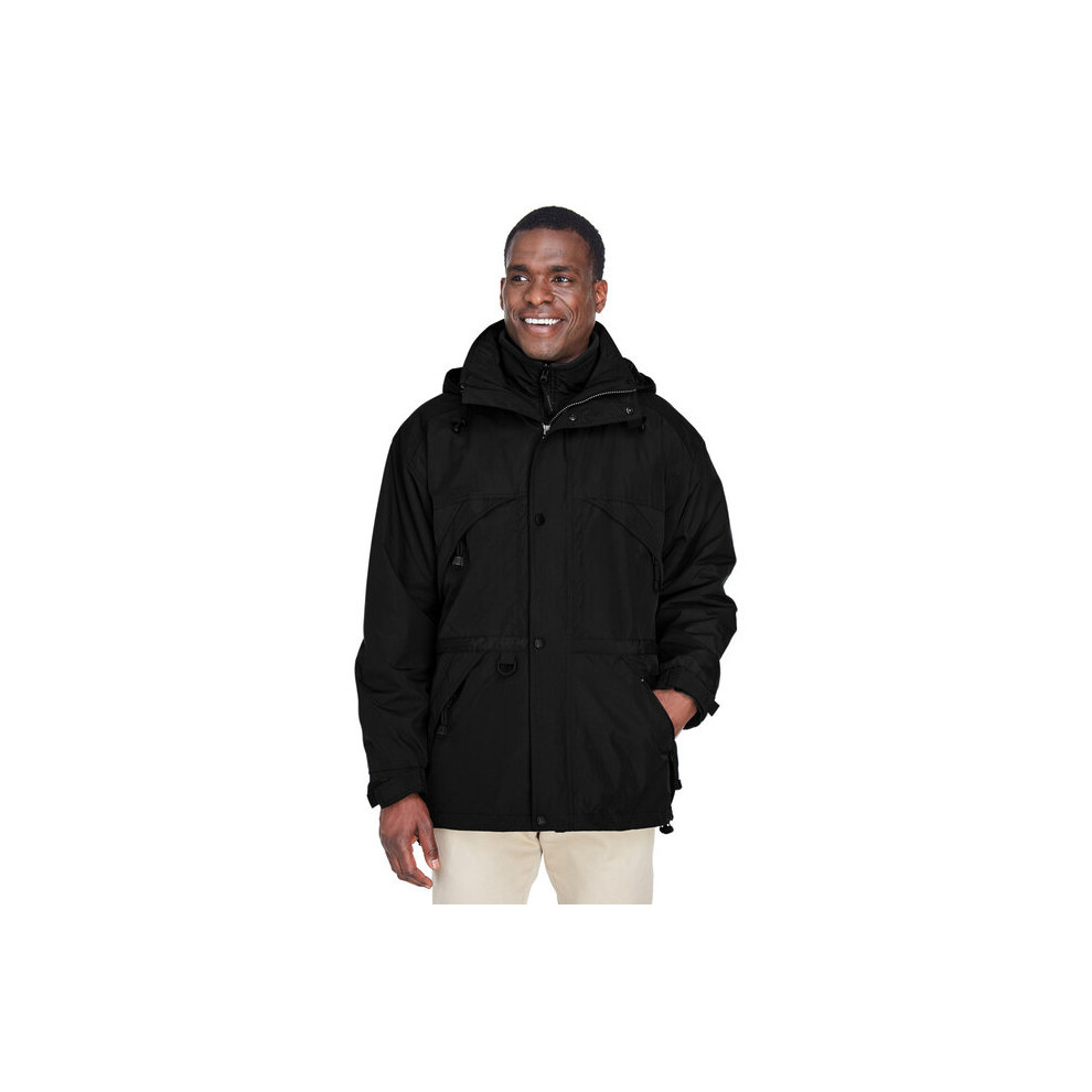 Parka 3-en-1 pour adulte avec bordure en dobby - NOIR - 3XL (D0102H7NHQT)