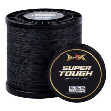Super Tough Braided Fishing Line 500 Yards Braid Fishing Line 30lb Test for Saltwater Freshwater PE Braid Fish Lines 4 Strands - Black, 30lb, 500yds