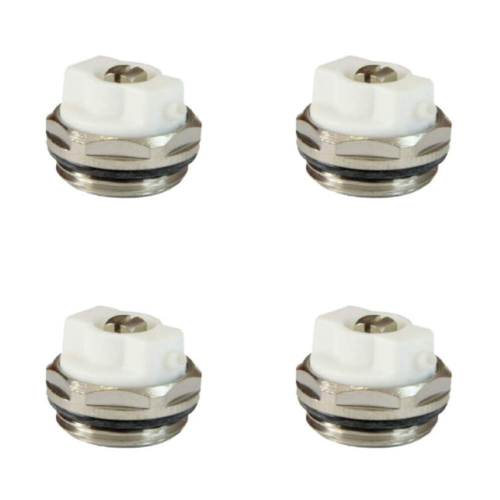 X4 Manual Radiator Air Vent Bleed Plug Valve 1/2" Bsp 5051140256777