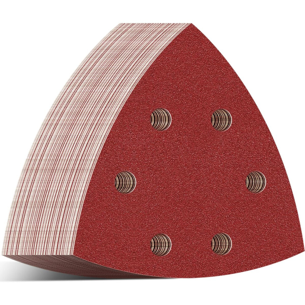 93Mm Triangle Sanding Pads: 6 Holes 60Pcs Detail Sander Pads Hook Loop - Sandpaper Sanding Sheets Assorted Coarse Fine 602397032130