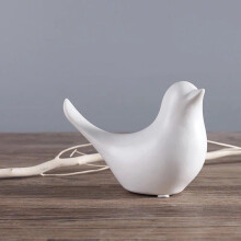 (white-L) Living Room Nordic Style Ceramic Modern Black White Ornaments Statue Bird Sculpture Figurines