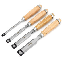 QWORK 4 Pieces Wood Chisel Set Woodworking Carving Hand Tools 1/4", 1/2", 3/4" and 1" (6mm, 12mm, 19mm, 24mm) with Easy-Grip Handles