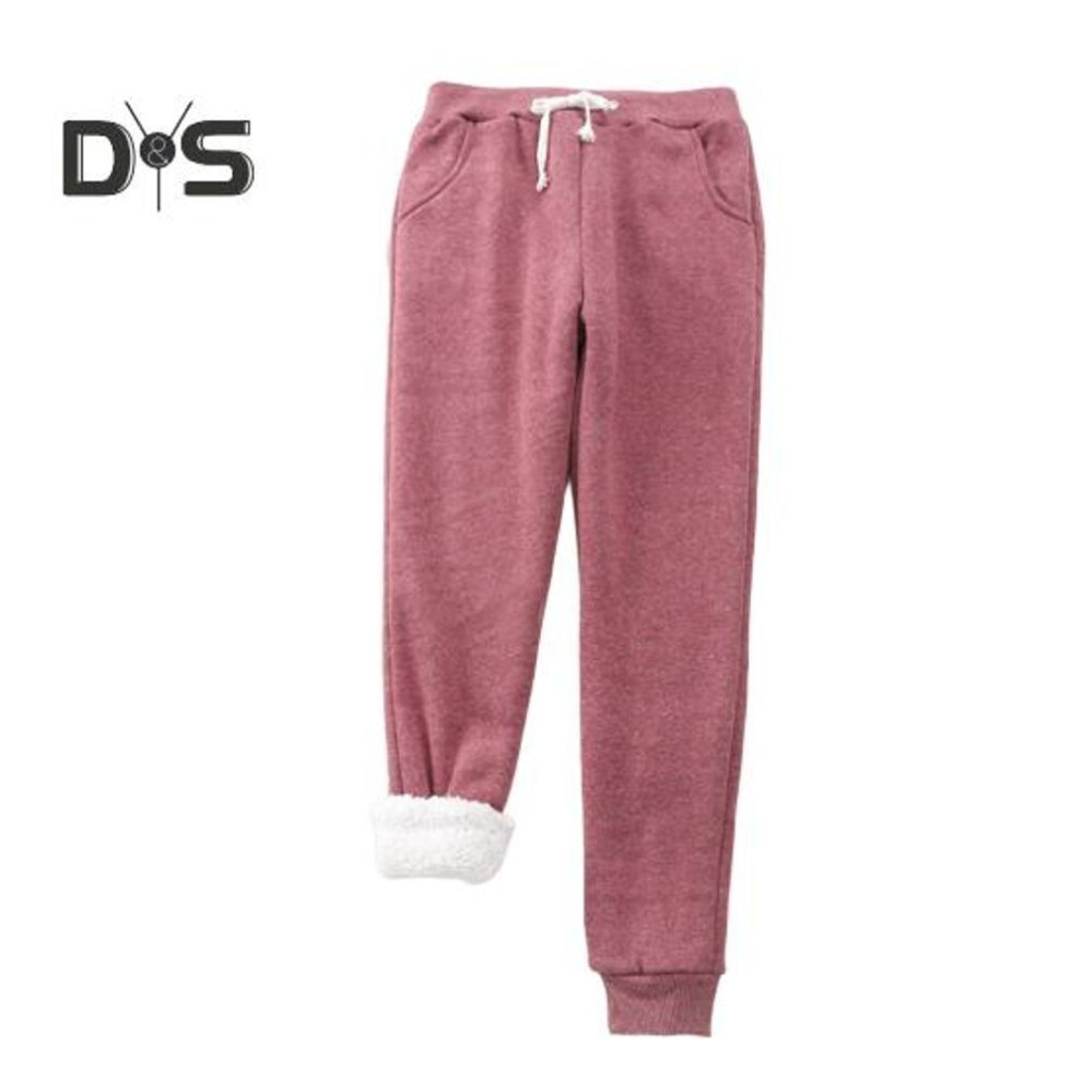 (wine red, 3XL) Women Cotton Sweatpants Winter Fleece Warm Loose Pants With Pockets Casual Lounge Joggers For Running Workout Yoga