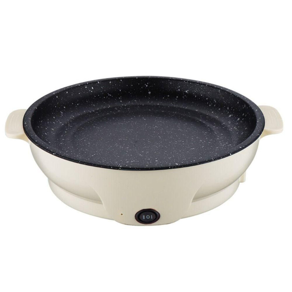 (white, 30cm) 20/26/30cm Grill Non-stick Electric Hot Pot Househould Electric Frying Pan  Barbecue