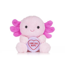 Swizzels Love Hearts 7" / 18cm "Love You Alotl" Axolotl Soft Plush Toy - Plush Soft Toy
