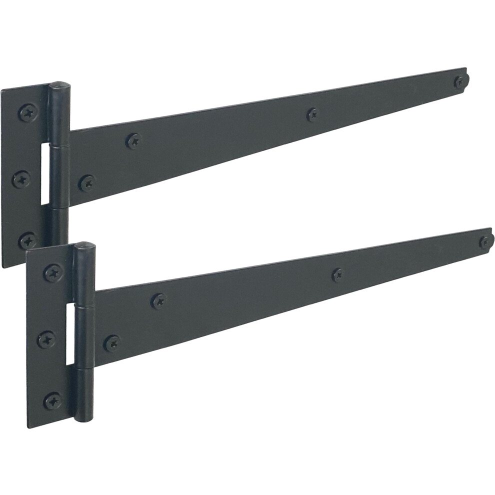 Irontite Black T Hinges 300Mm (12"), Weather-Resistant For Wooden Gates & Sheds 5060848550551