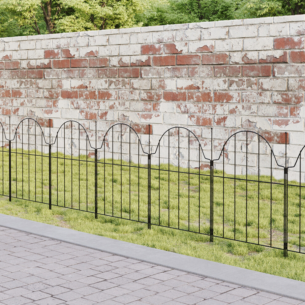 10Pcs Metal Garden Fences,  32cm W x 42cm H