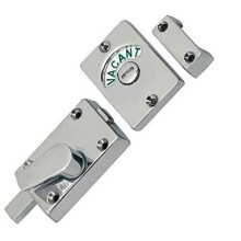 IRONZONE Polished Chrome Bathroom Toilet Lock Door Indicator Bolt Vacant & Engaged with Keep and Fixing for Toilet Bathroom and Shower, Maintain